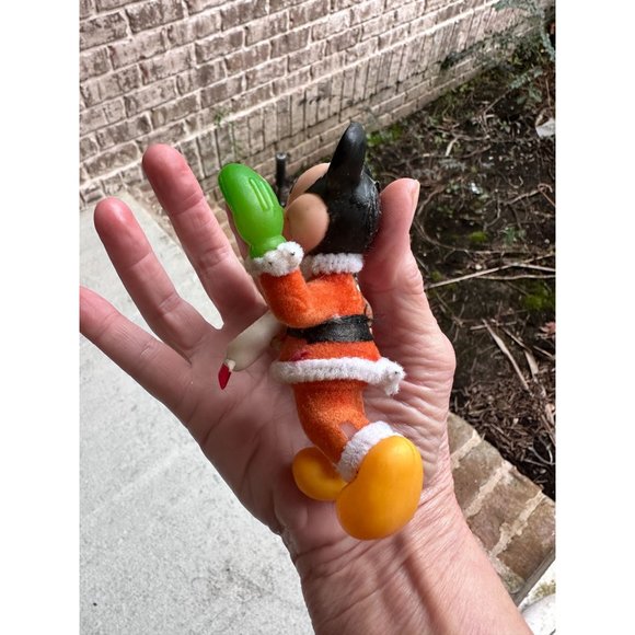 Vintage Christmas Mickey Mouse Figurine Candy Cane Holly Berries Leave N… - Picture 7 of 12